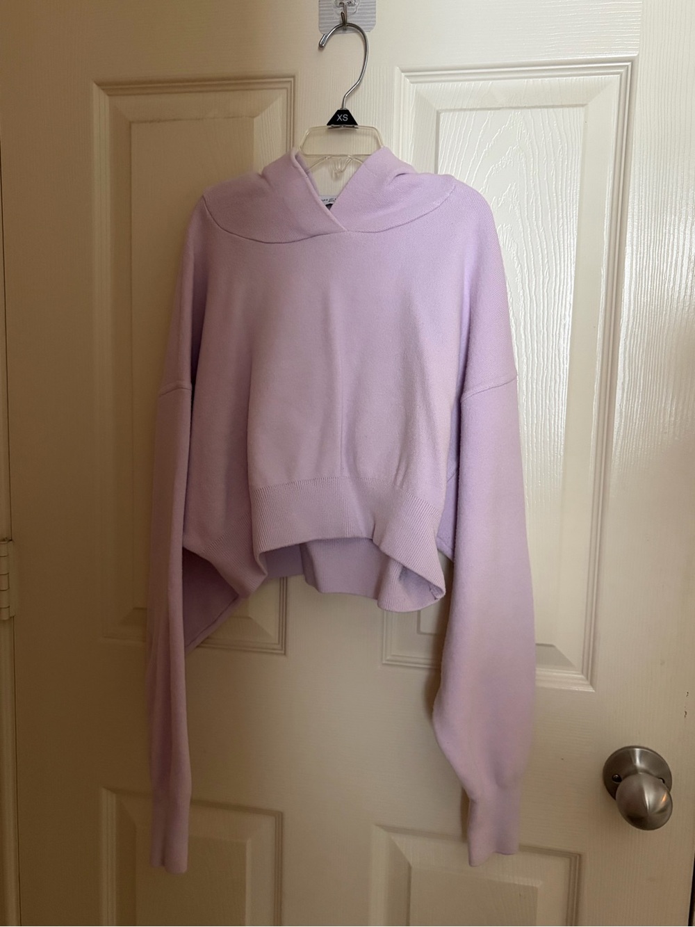 Zara Lavender Cropped Hoodie Sweatshirt